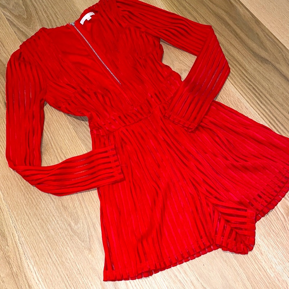 Long sleeve Deep V romper - Picture 2 of 9